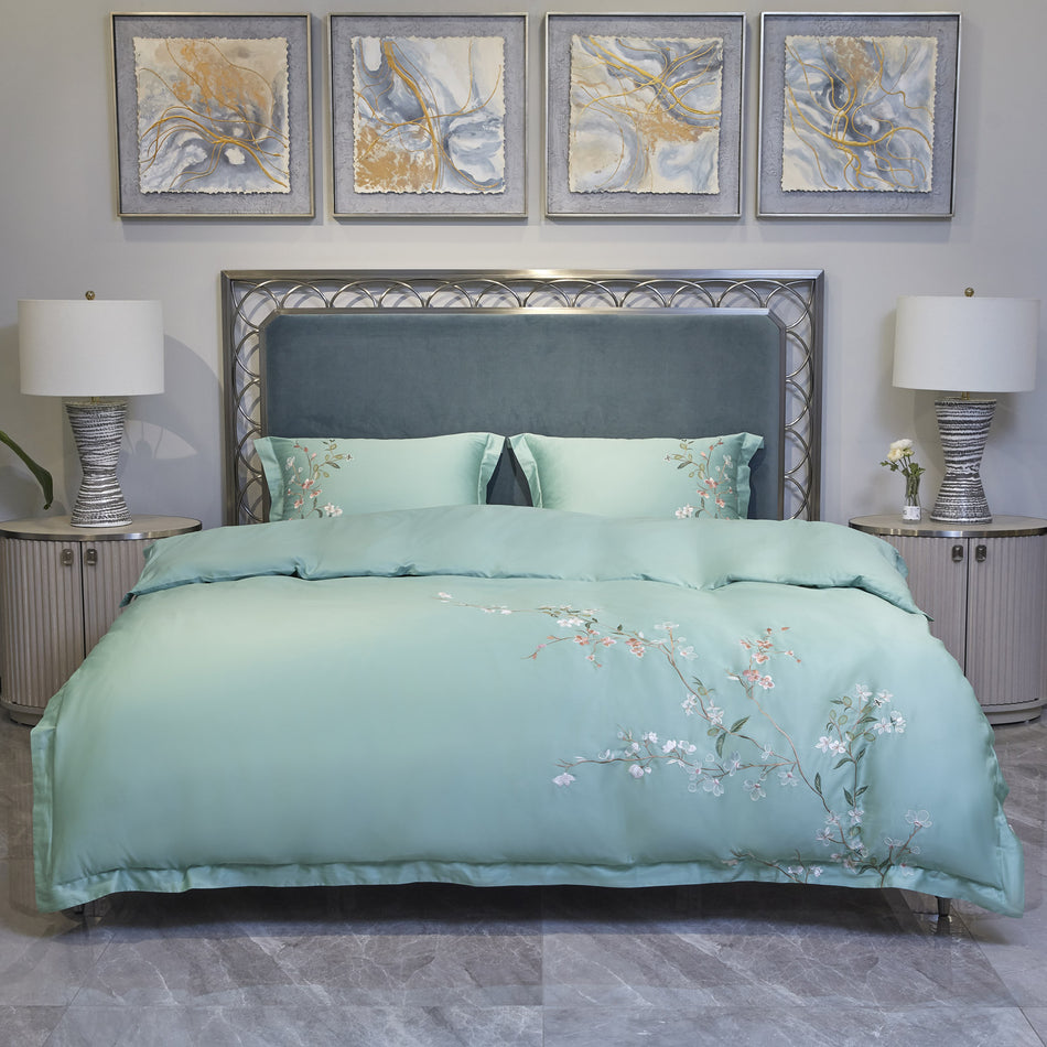 Bavlněné saténové vyšívané povlečení PREMIUM Aleasha