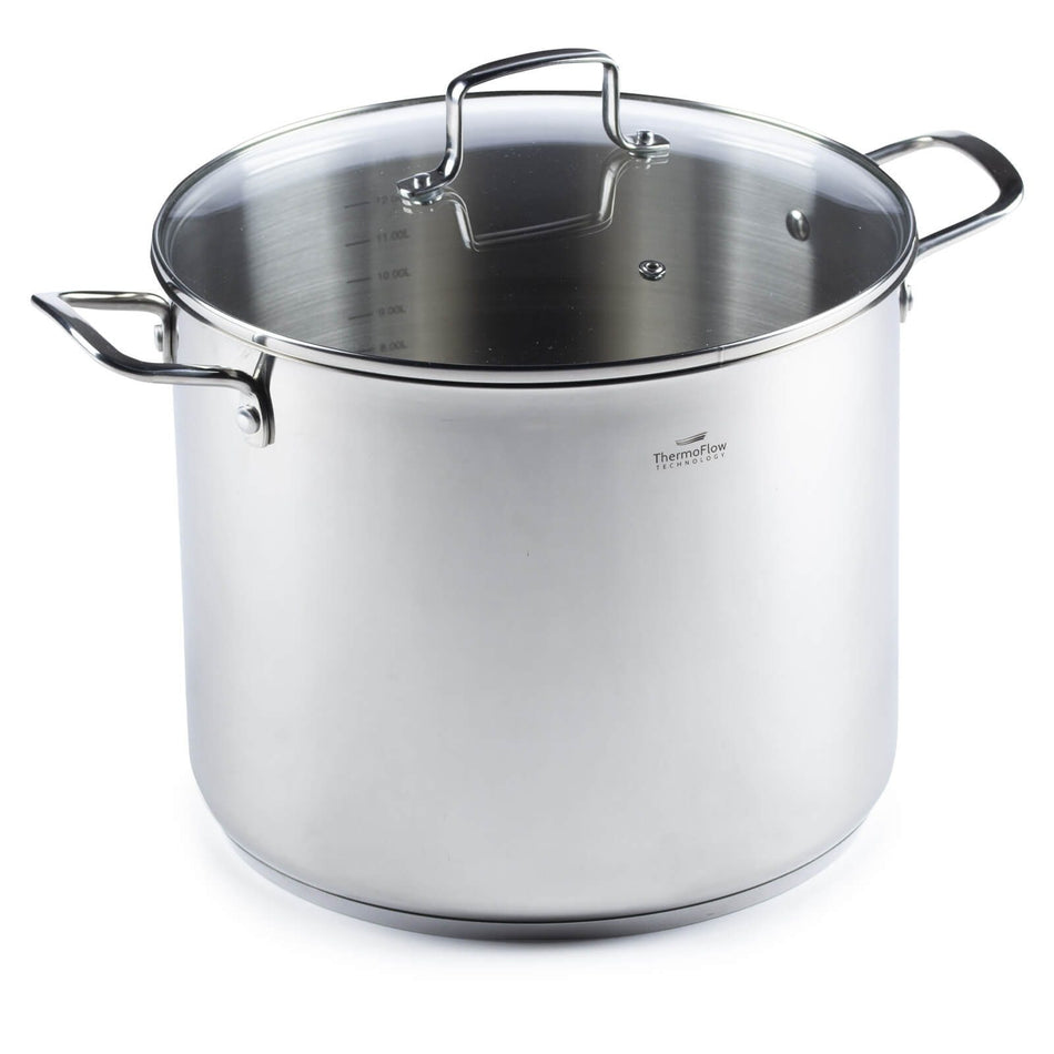 Rosmarino ocelový hrnec Pour&Cook II se skleněnou poklicí – 14 L, 28 cm