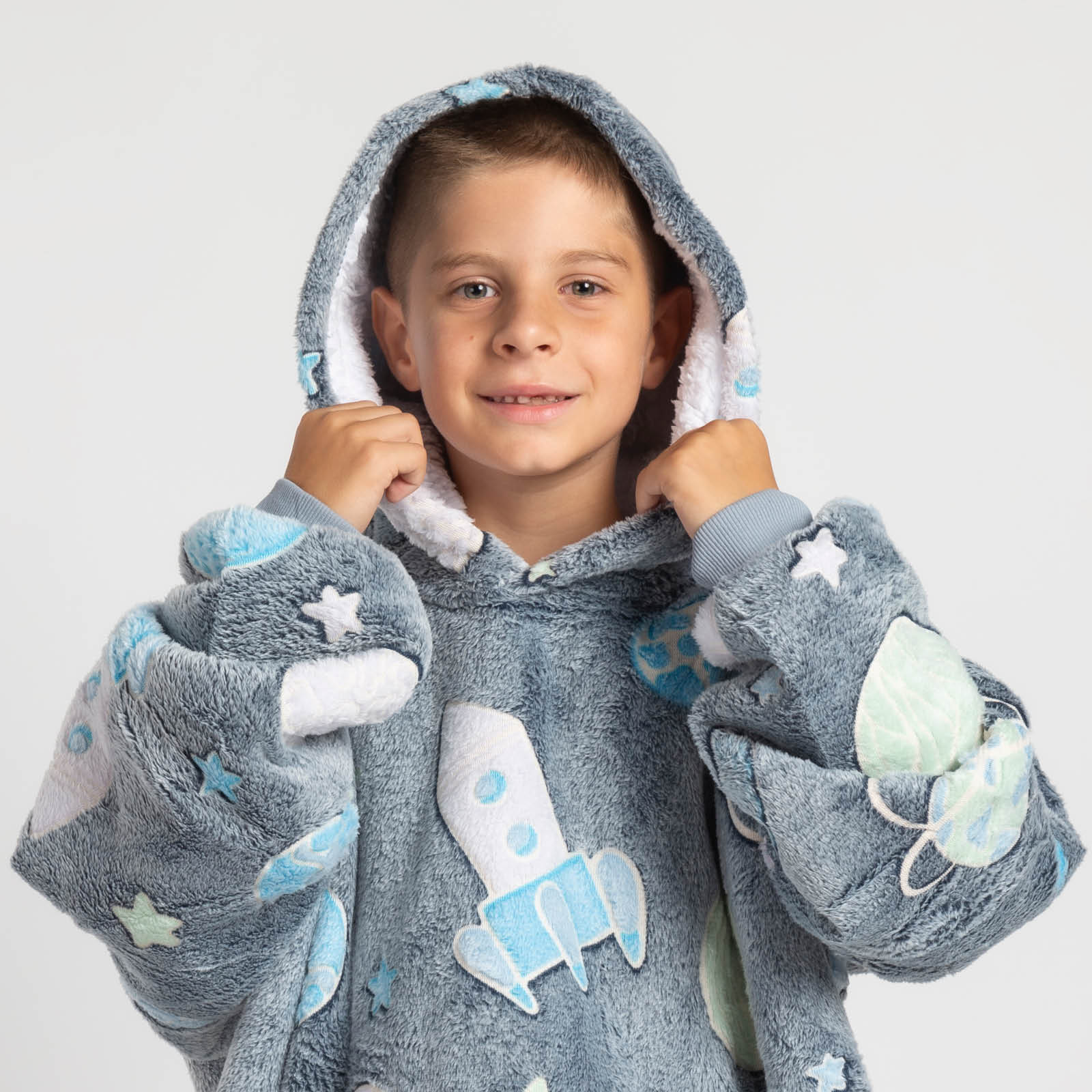 Hoodie - Dětská deka s kapucí + Dárek: Ponožky