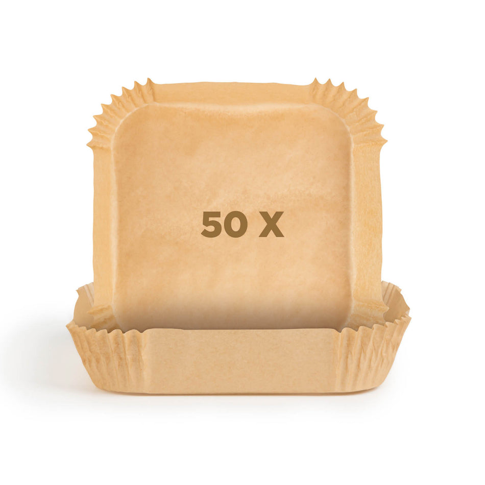 50ks sady pečicího papíru Rosmarino pro horkovzdušnou fritézu - čtvercový, 20 cm