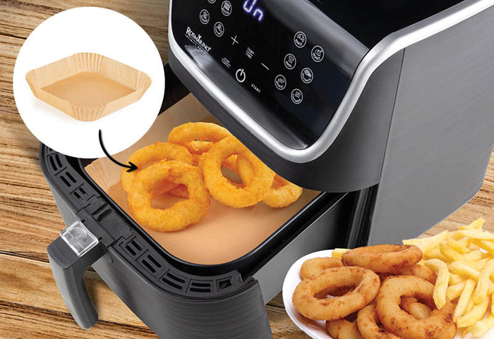 Nechcete ztrácet čas čištěníem horkovzdušné fritézy? Vše, co potřebujete, je pečicí papír.