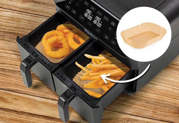 Nechcete ztrácet čas úklidem horkovzdušné fritézy? Vše, co potřebujete, je pečicí papír.