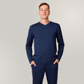 Svilanit pánské dlouhé pyžamo Lennox V – Imperial Blue