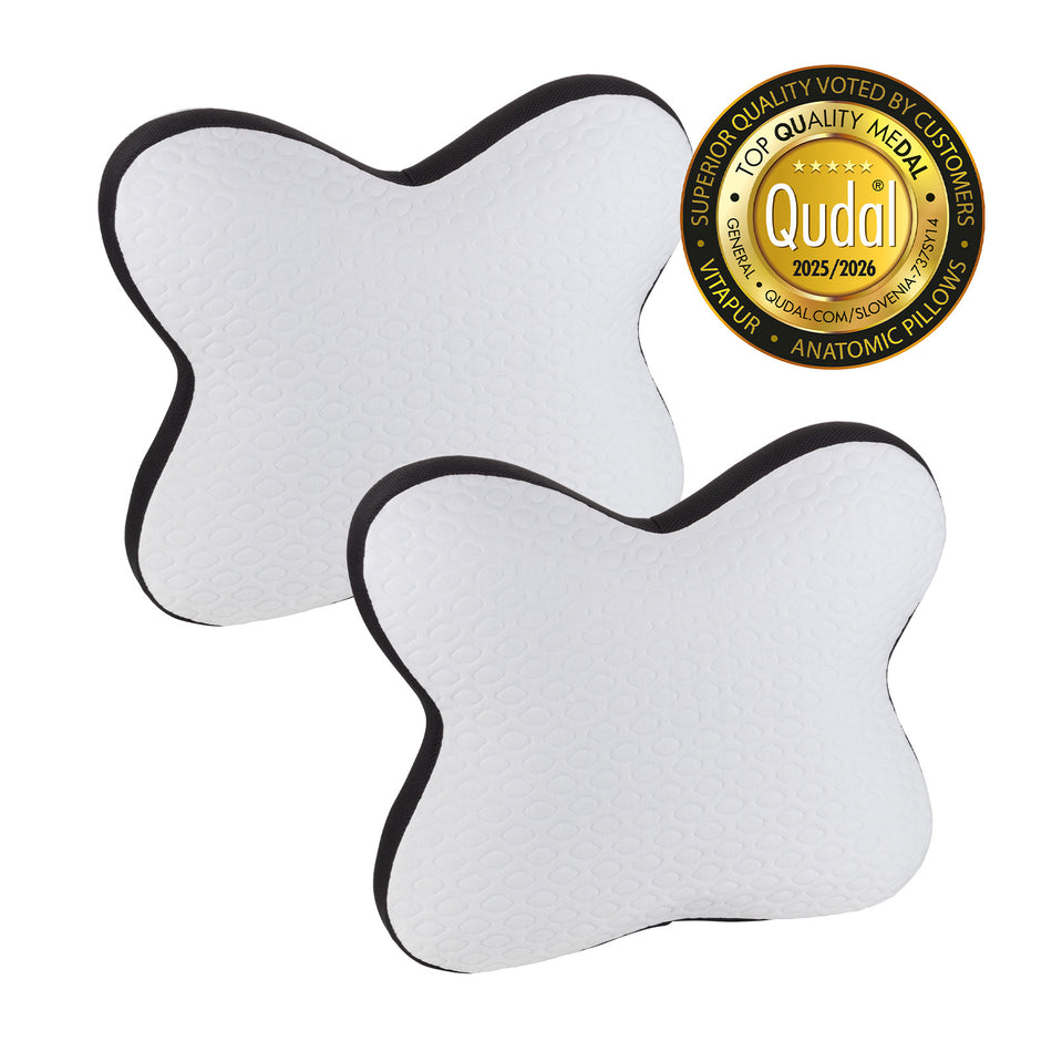 2 x ergonomický polštář Vitapur Memosilver Butterfly – 45 x 54 cm