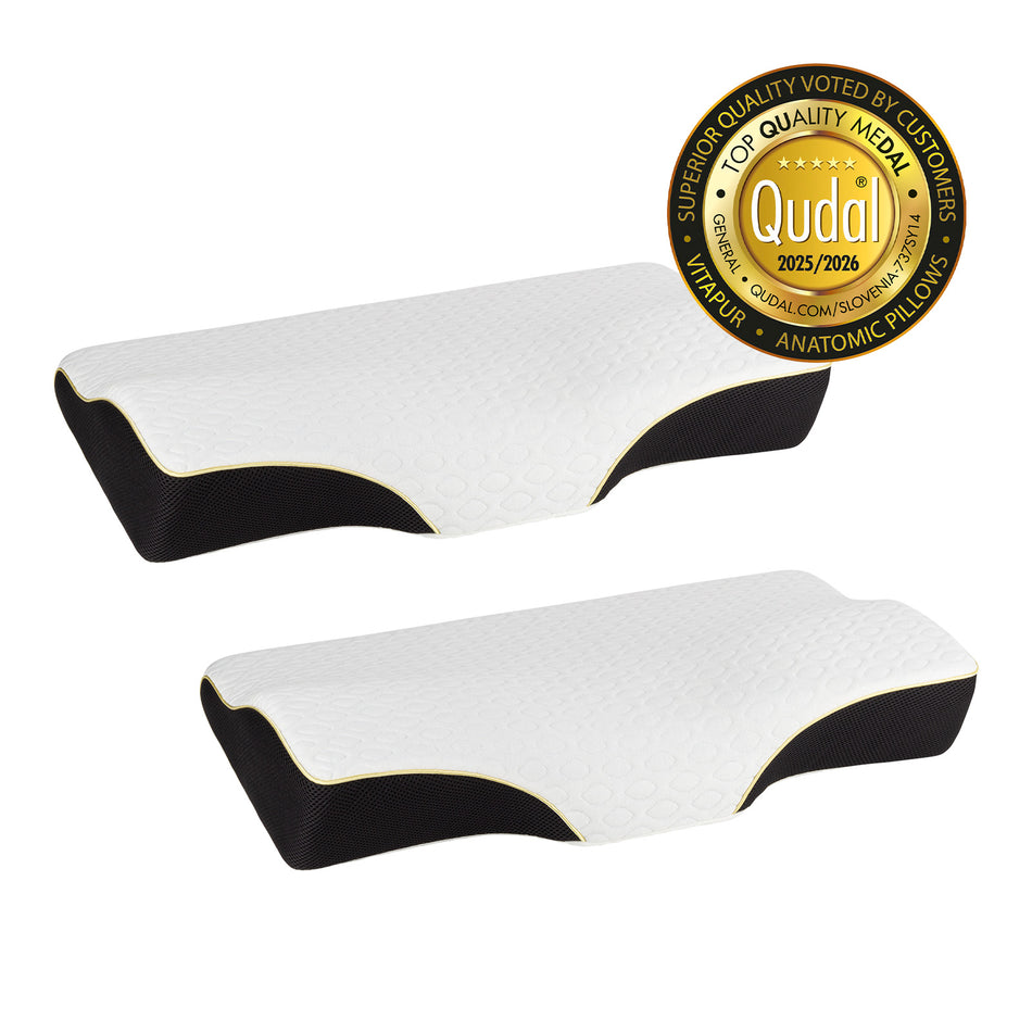 2 x anatomický polštář proti chrápání Vitapur MemoSilver Ionity – 57 x 34 cm