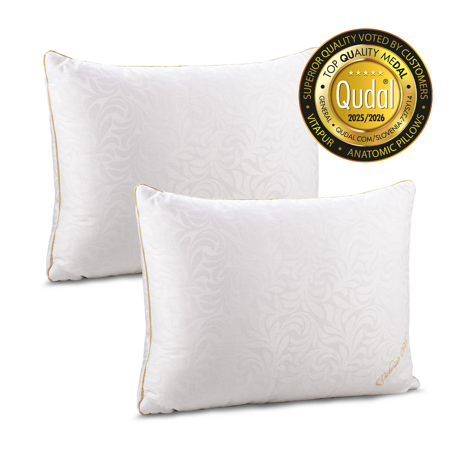 2 x Vitapur Victoria's Silk Classic hedvábný nižší polštář – 50 x 70 cm