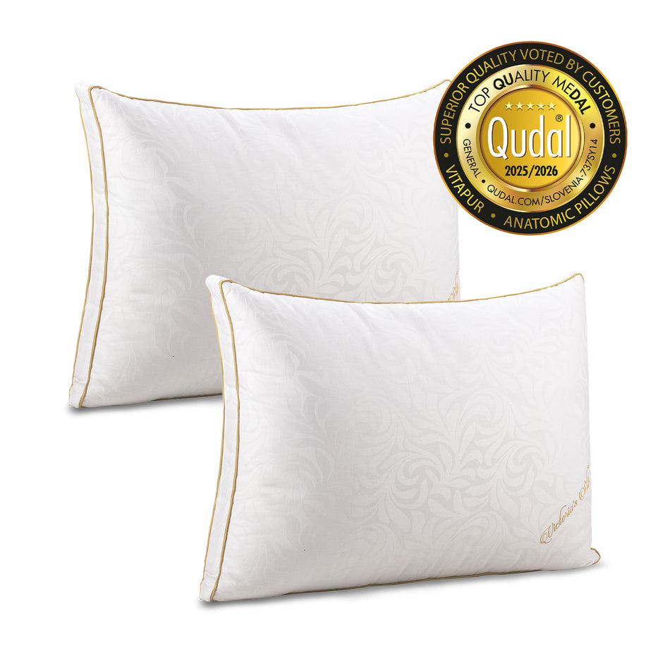 2 x Vitapur Victoria's Silk Classic hedvábný vyšší polštář – 50 x 70 cm